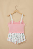 Floral Ribbed Crop Top & Shorts Lounge Set
