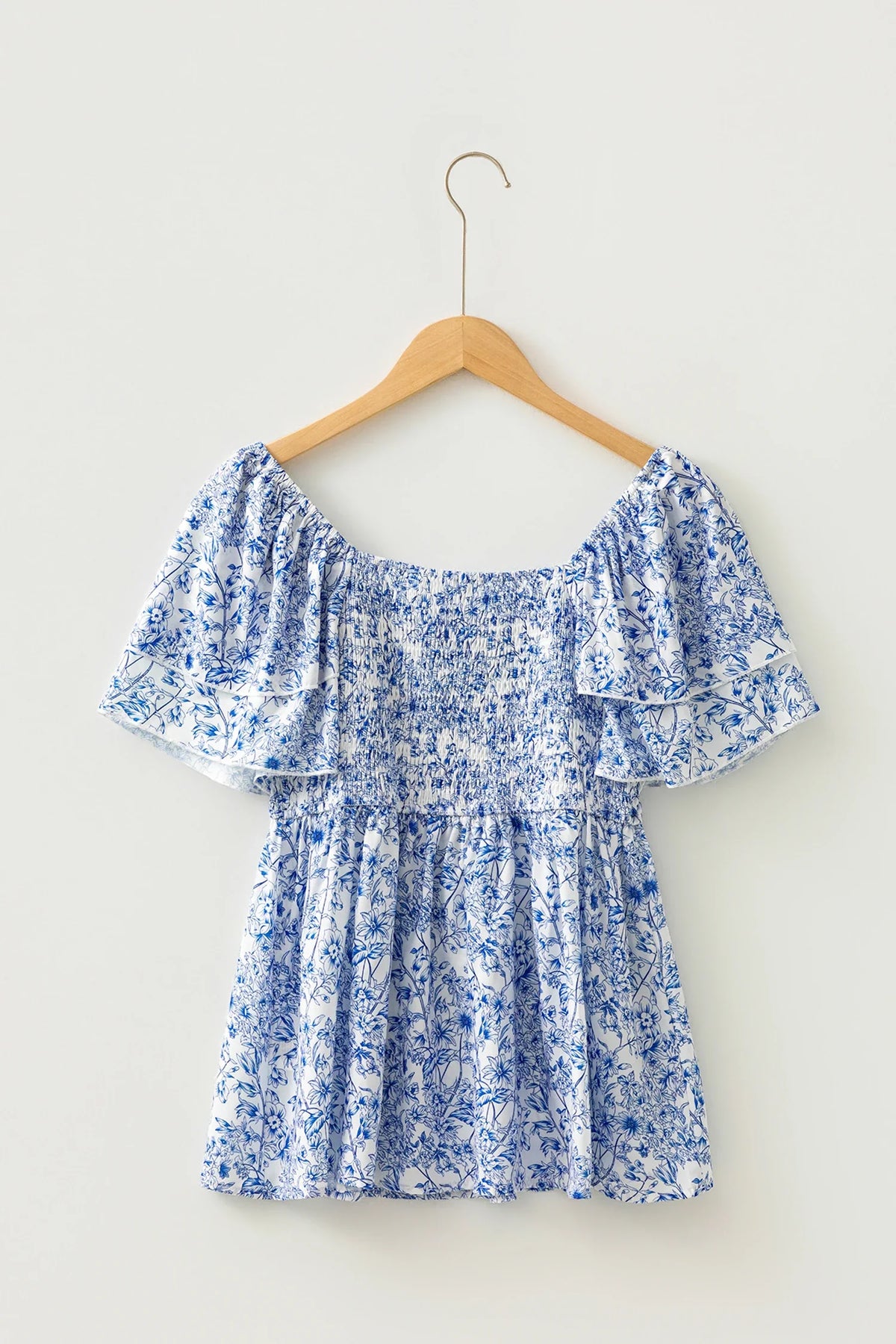 Floral Smocked Babydoll Blouse
