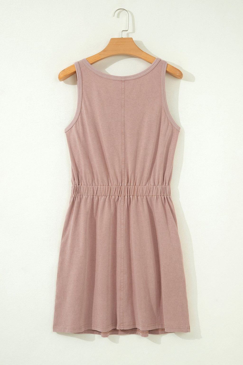 Mineral wash scoop-neck dress with elastic waist