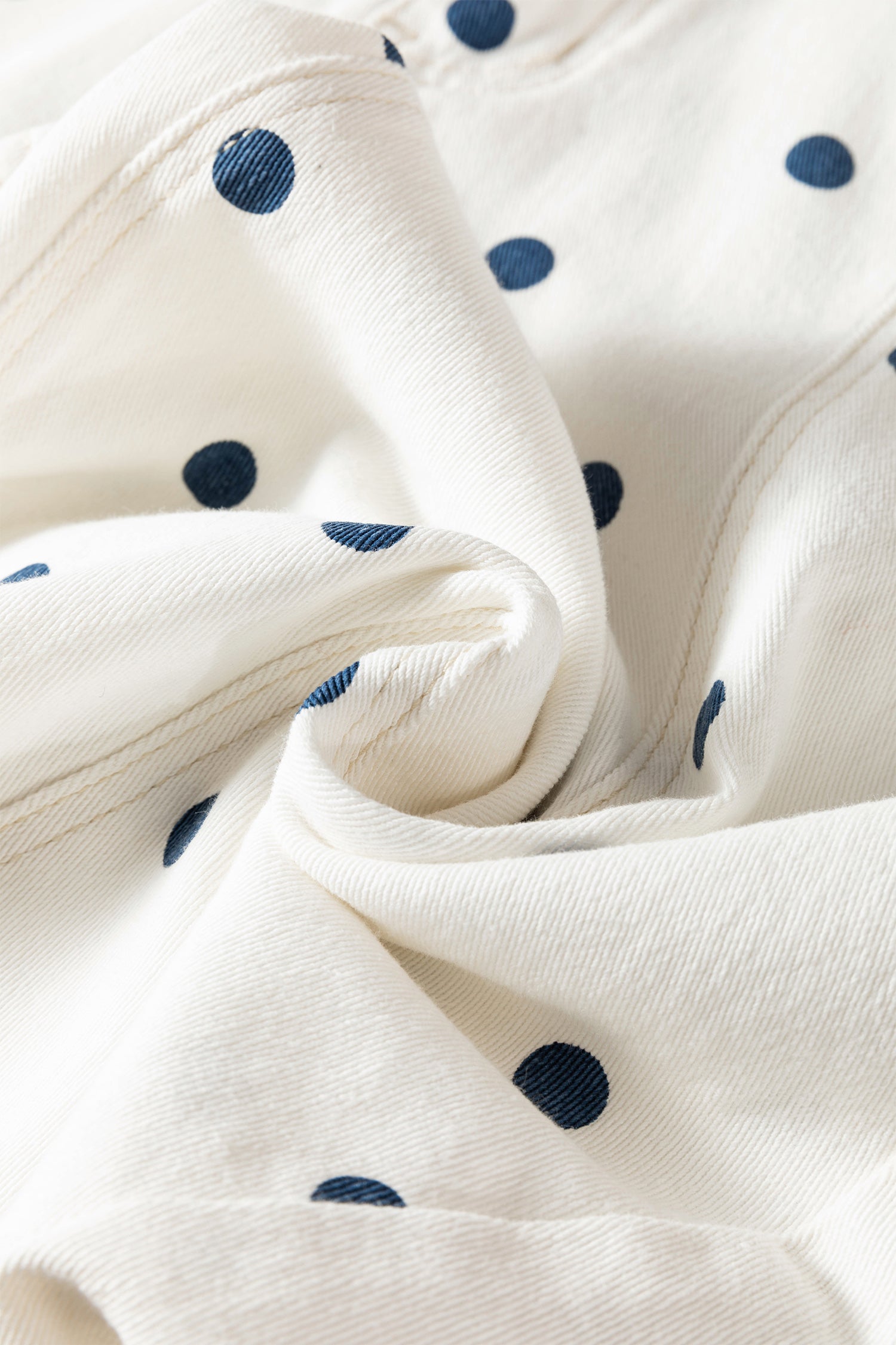Polka Dot Tailored-Seam Barrel Jeans