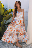 Floral Ricrac Trim Spaghetti Strap Dress