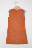 Western Corduroy Embroidered Patch Pocket Dress