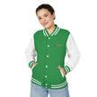 The Glam Cat Embroidered Vintage Varsity Bomber Jacket