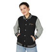 The Glam Cat Embroidered Vintage Varsity Bomber Jacket