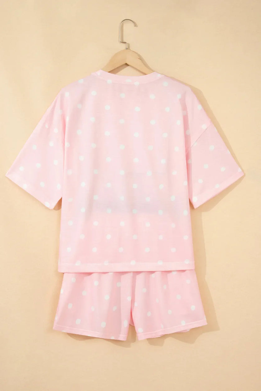 Polka Dot Loose Top and Shorts Set