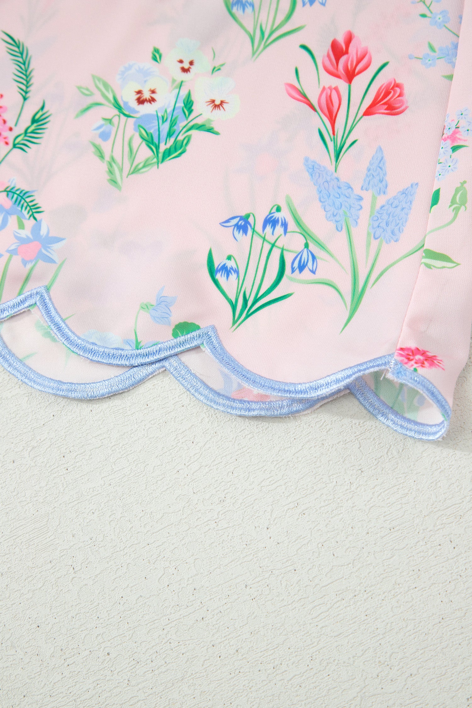 Summer Bloom Midi Dress With Scalloped Embroidered Hem