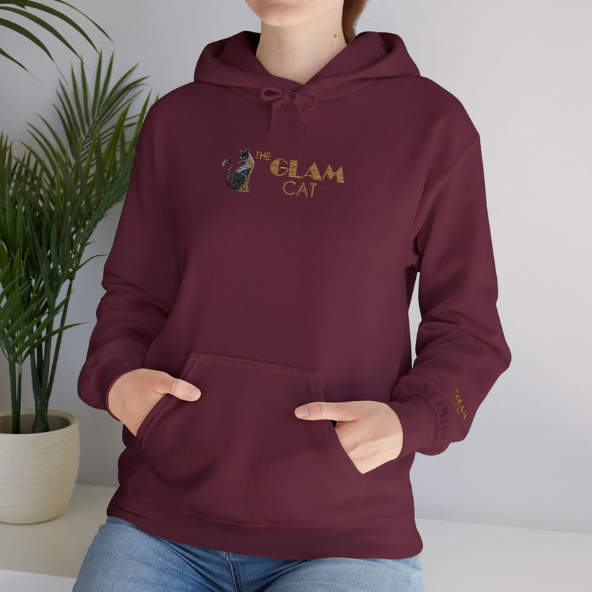 The Glam Cat Designer Embroidered Hoodie – Cozy Streetwear for Cat Lovers