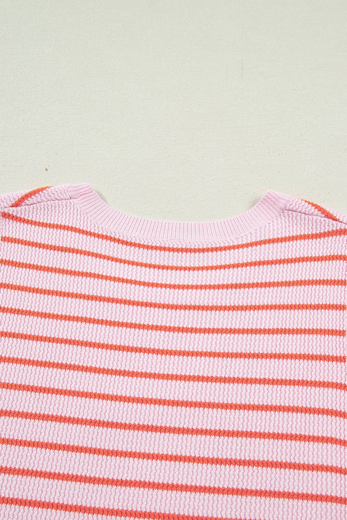 Striped textured-knit sleeveless sweater top