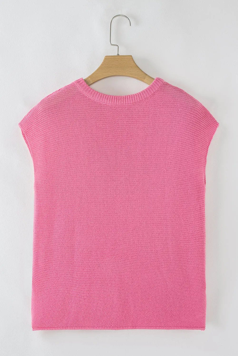 Women's Sweater Tee - Side Slits Short Sleeve - Casual Top