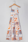 Floral Ricrac Trim Spaghetti Strap Dress