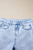 Chic Light Wash Elastic Waist Barrel Jeans
