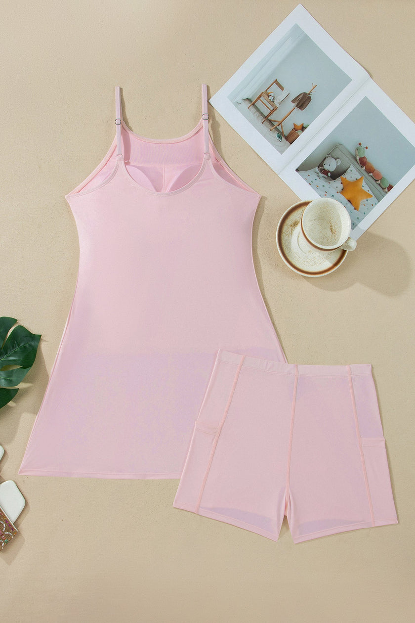 Athleisure Tank Dress & Shorts Set