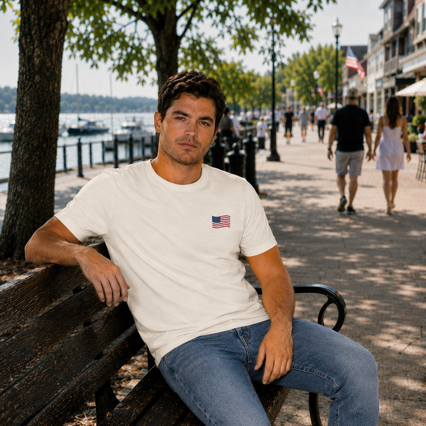 Coastal Americana Flag Unisex Tee