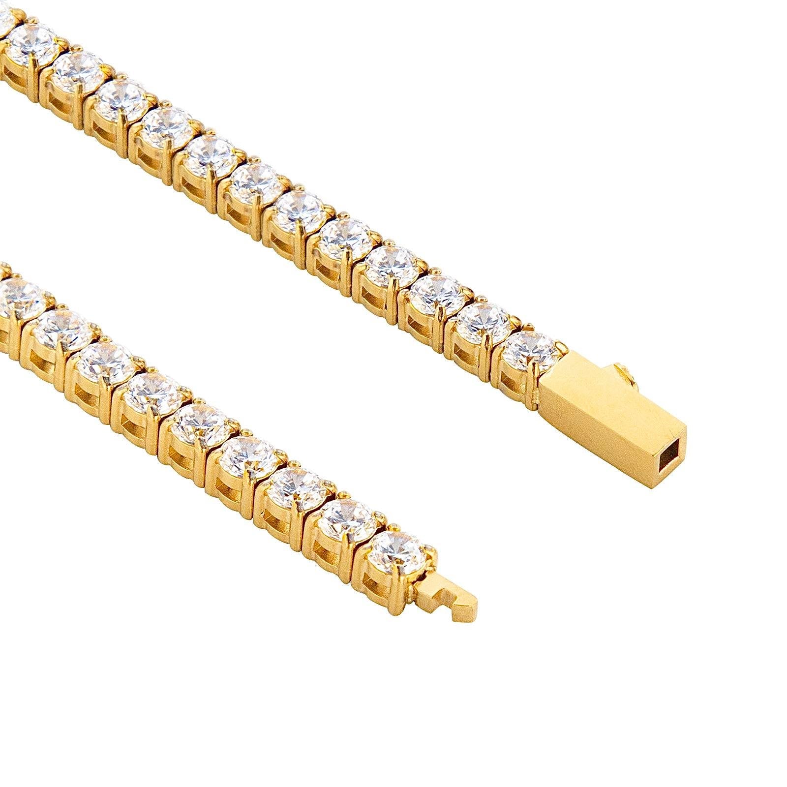 Classic 4mm Gold Tennis Bracelet - Thin
