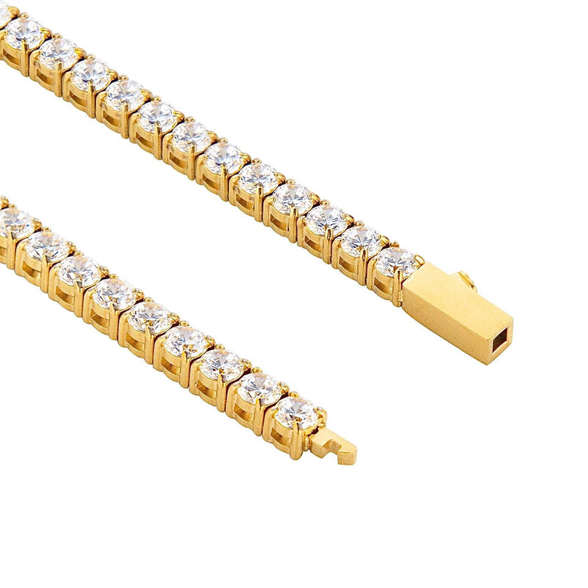 Classic 4mm Gold Tennis Bracelet - Thin