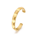 Gold circular-indent adjustable bangle cuff