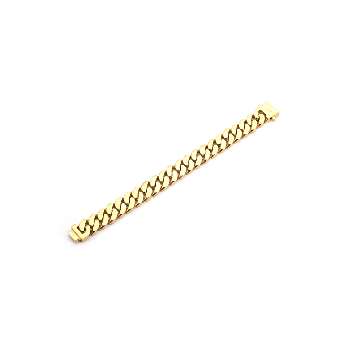 High-polish gold flat-link bracelet