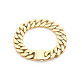 Gold flat Cuban link bracelet in a small size