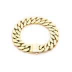 Gold flat Cuban link bracelet in a small size