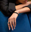 High Polish Black Paperclip Bracelet With Gold Clasp
