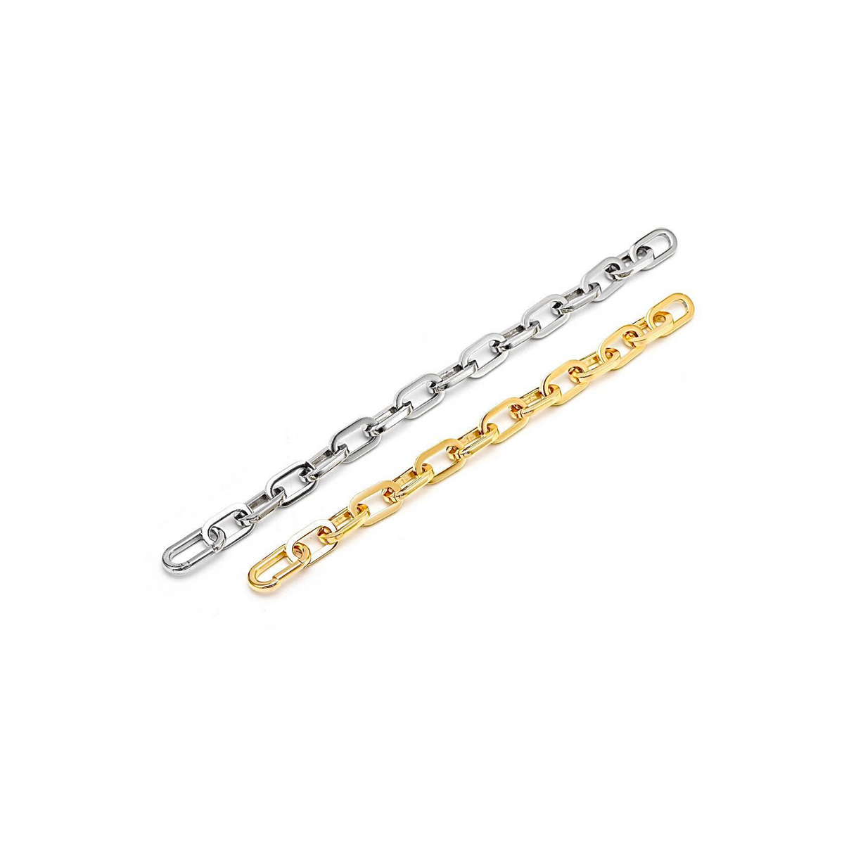 High-polish gold paperclip bracelet