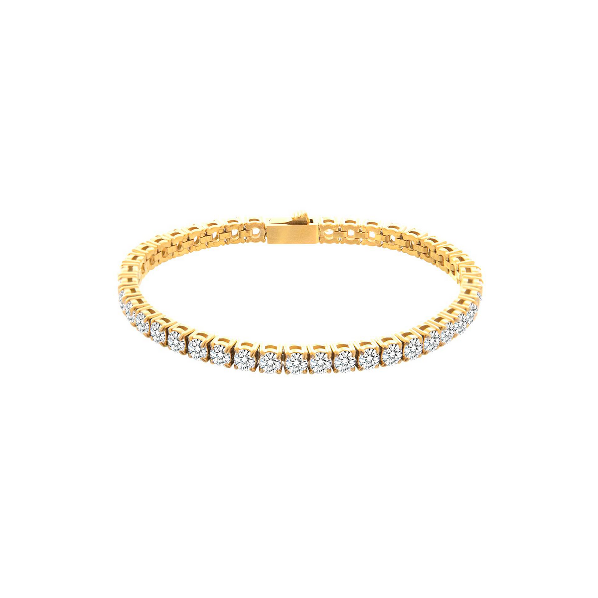 4mm gold tennis bracelet in a small size