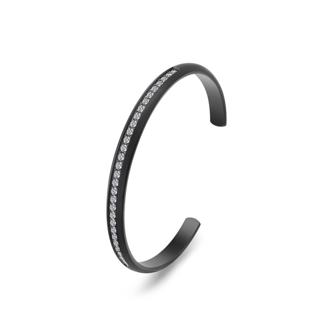 Striking Black Eternity 30 Adjustable Bangle Cuff