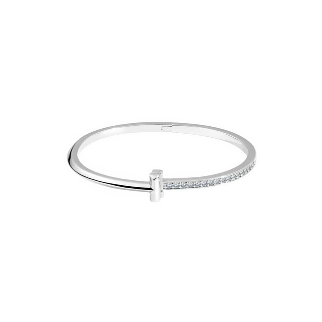 Sleek Silver Unisson Bangle Bracelet