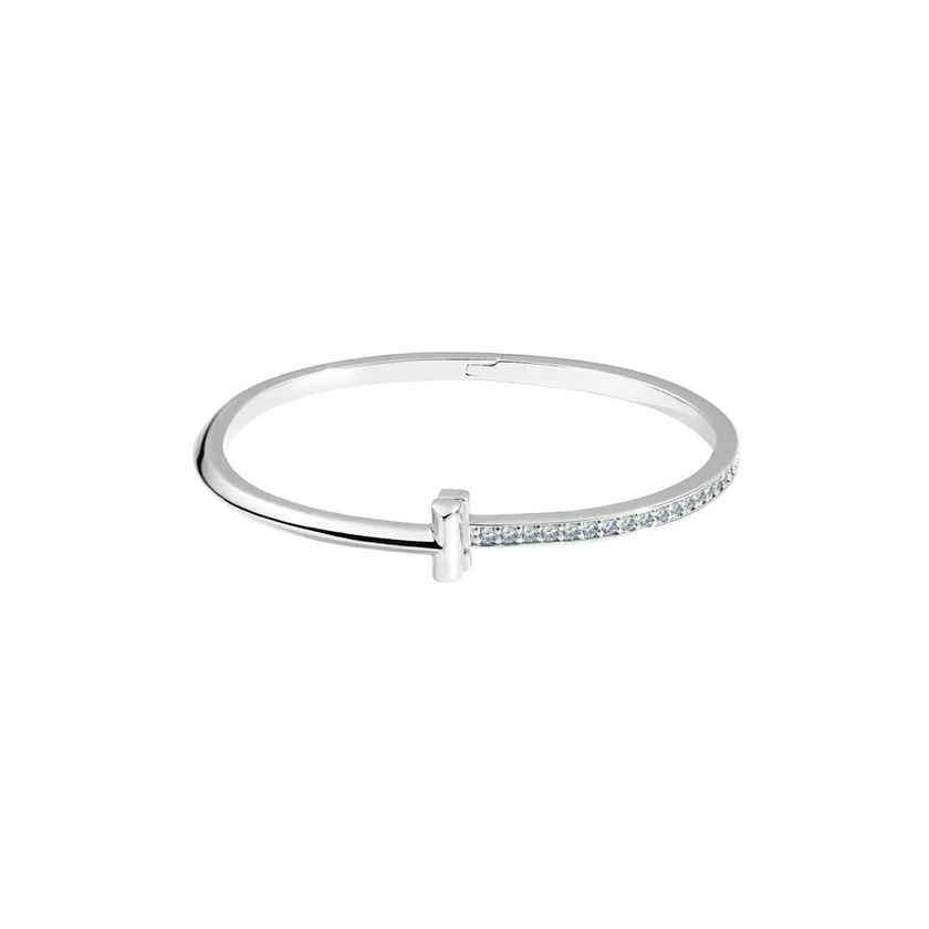 Sleek Silver Unisson Bangle Bracelet