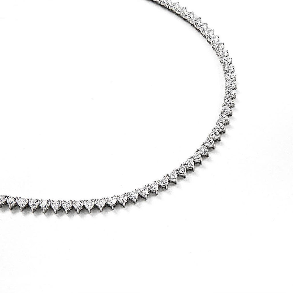 4mm heart tennis necklace