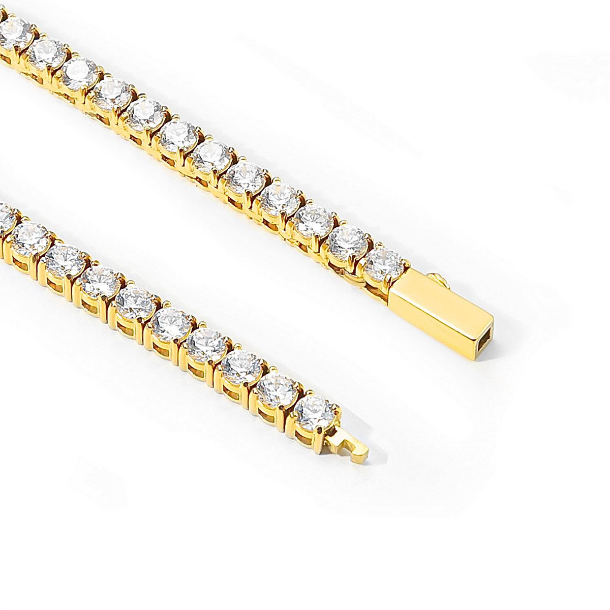 3mm gold tennis necklace