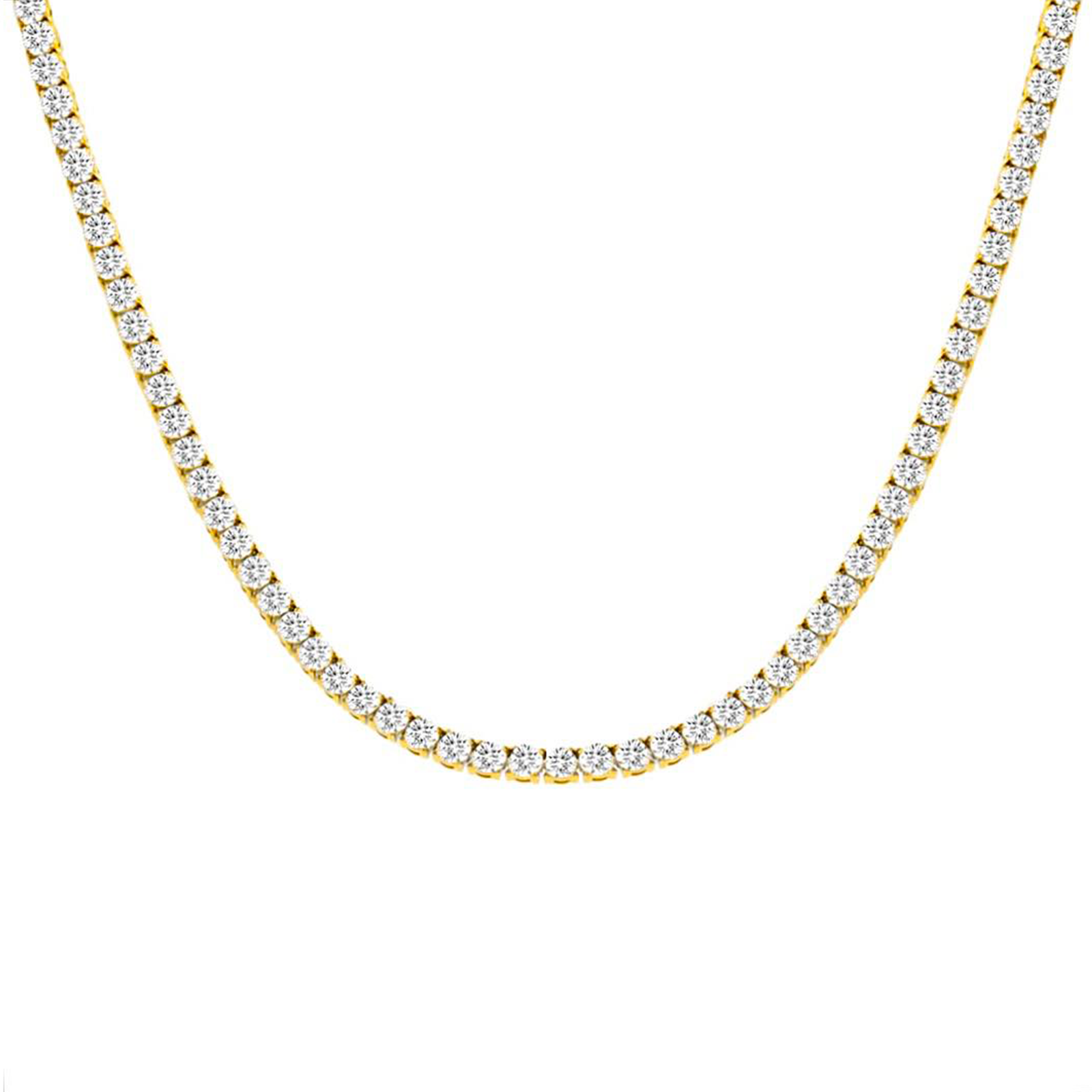 Timeless 3mm Gold Tennis Necklace