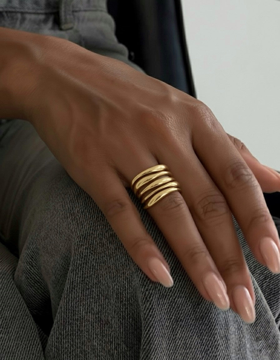 Sculptural Golden Hour ring