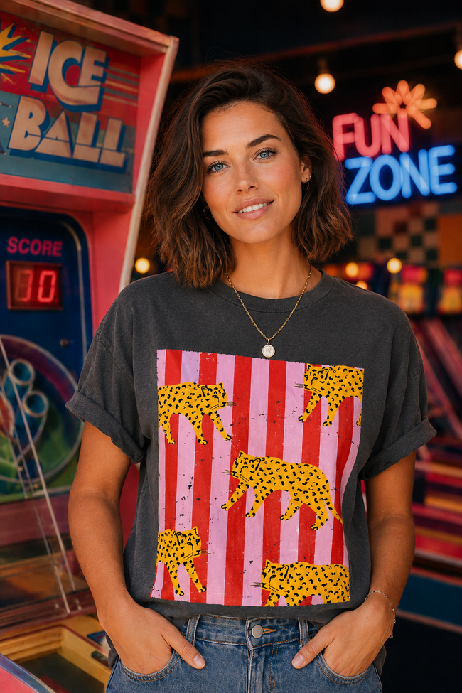 Cheetah Stripe Retro Tee