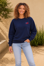 Classic Americana Flag Crewneck Sweatshirt — front view