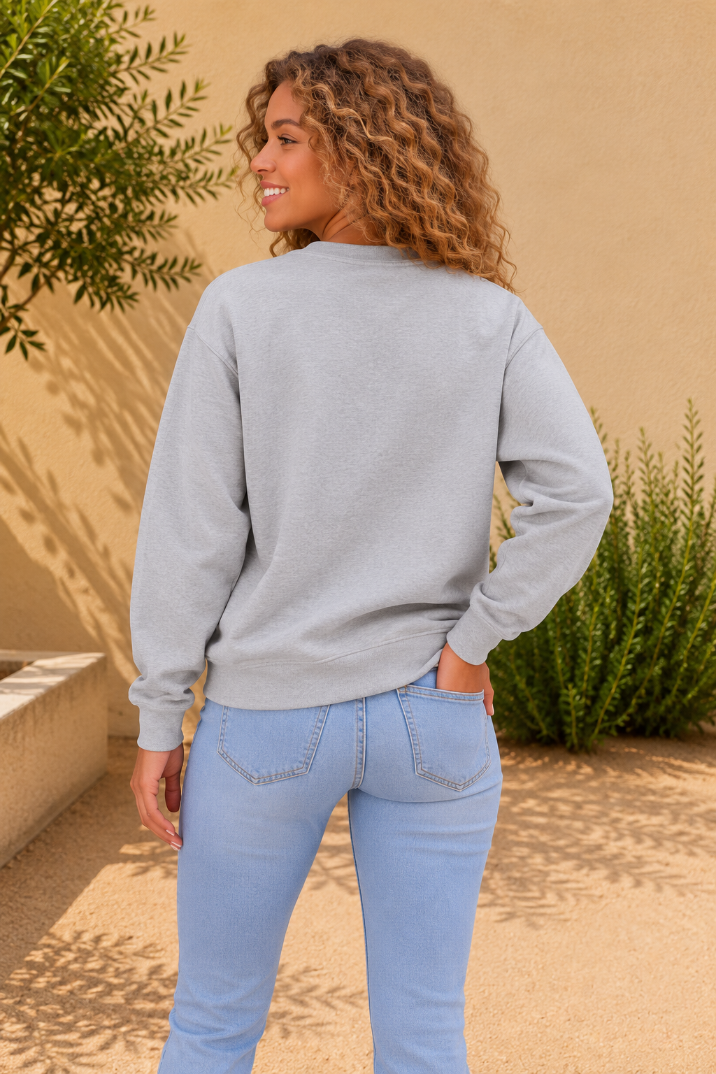 Classic Americana Flag Crewneck Sweatshirt — back view