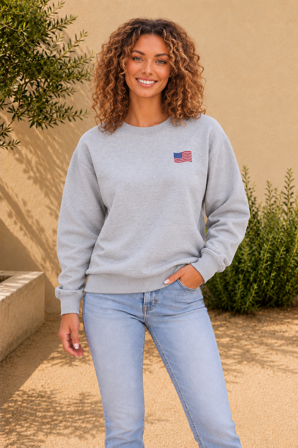Classic Americana Flag Crewneck Sweatshirt — product view 5