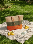 Artisanal Handwoven Stripes Large Tote for Summer Vacation