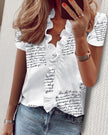 Chic Short Sleeved Ruffle Top