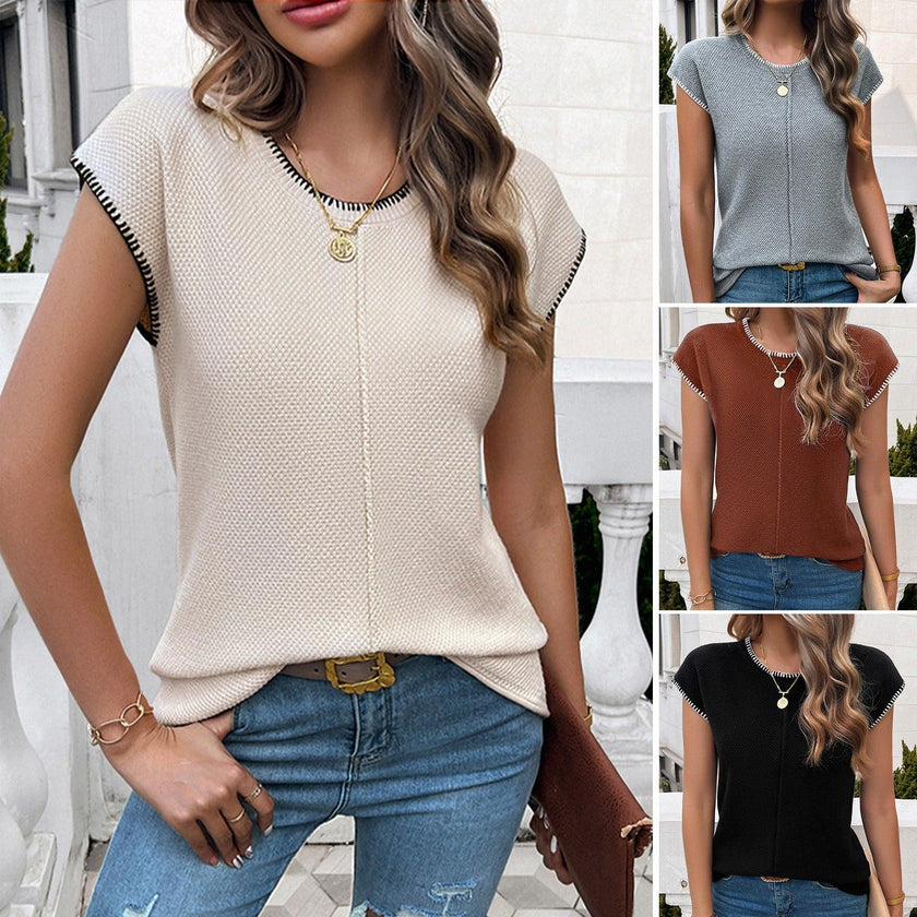 On-Trend Lightweight Short Sleeve Sweater