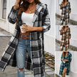 Contrasting Color Stylish Checkered Pattern Hooded Jacket