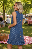 Polka Dot Ruffle Hem Sleeveless Mini Dress