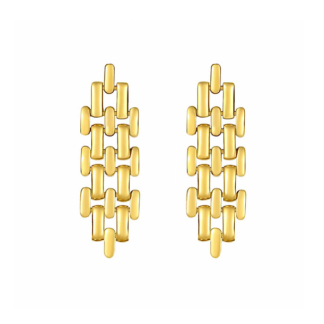 Sexy Gold Ripple Earrings - Fluid Shine in Every Step