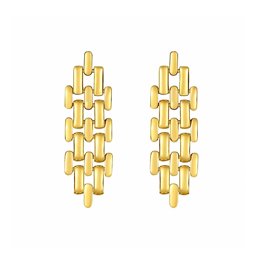 Sexy Gold Ripple Earrings - Fluid Shine in Every Step