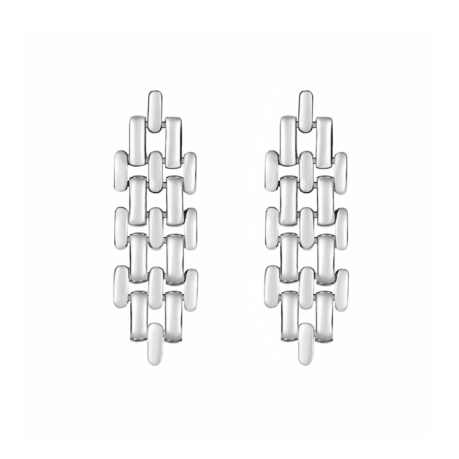 Elegant Sterling Ripple Earrings - Fluid Shine in Every Step