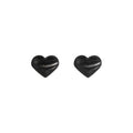 High-polish black mini heart stud earrings