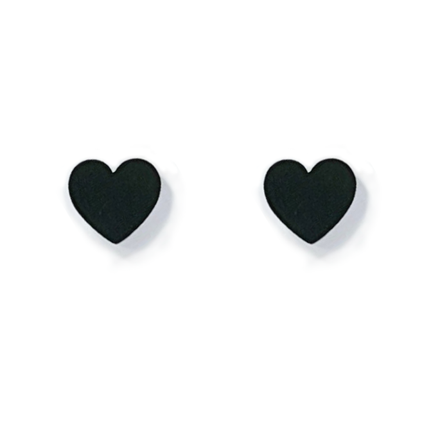 Sweet High Polish Mini Heart Stud Earrings – Black & Burgundy