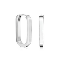 Stainless steel padlock hoop earrings