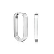 Radiant Stainless Padlock Hoop Earrings
