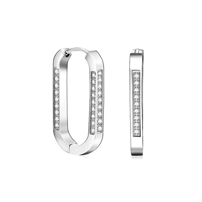 Breathtaking Pavé Padlock Hoop Earrings